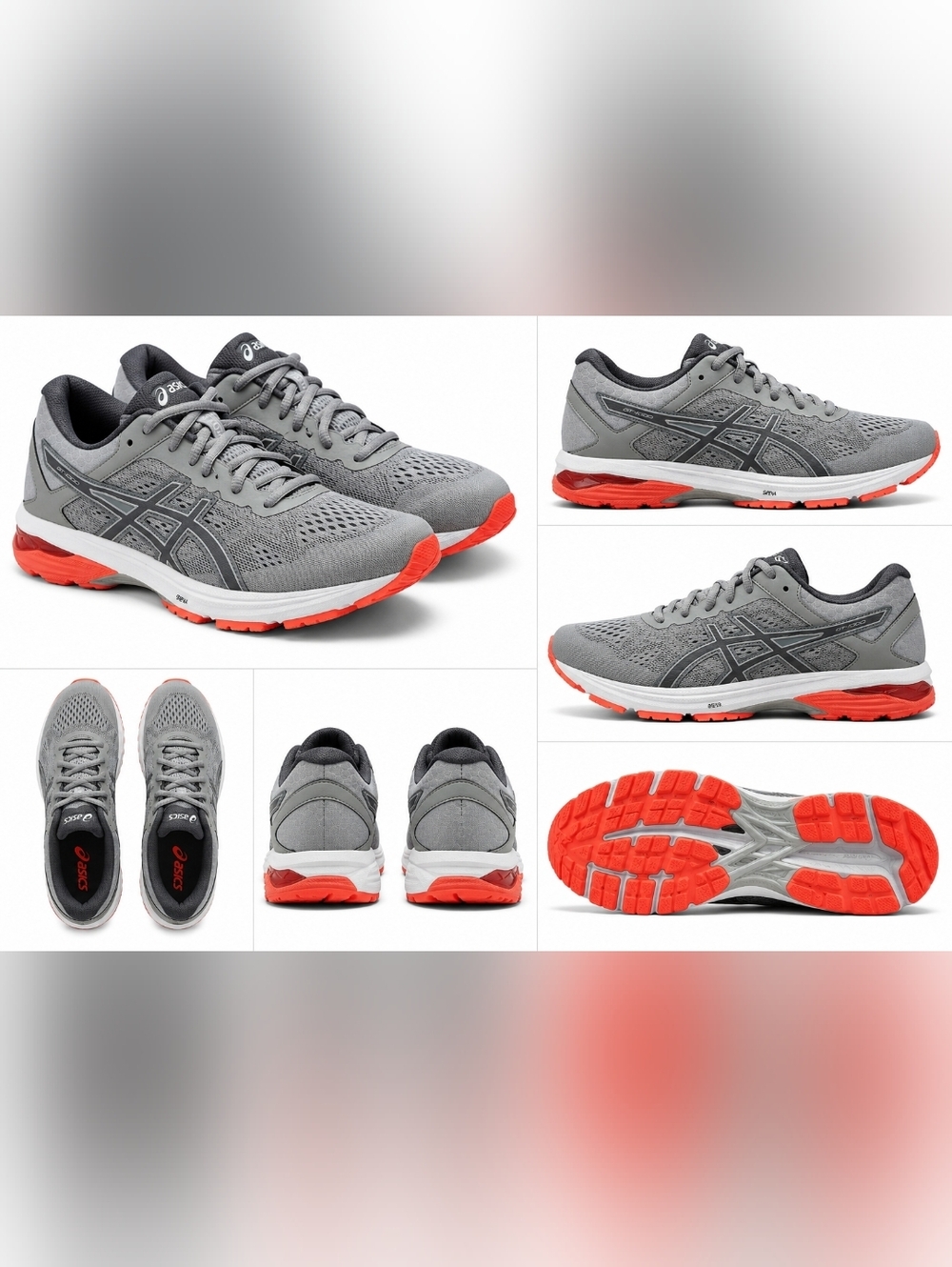 ASICS GT-1000 11 Running Shoes Women Size 11.5 Gray Orange DuoMax Athletic Sneak